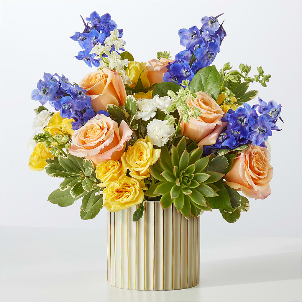 Cobalt Reverie Bouquet – R & J BLOOMS, Rowlett TX