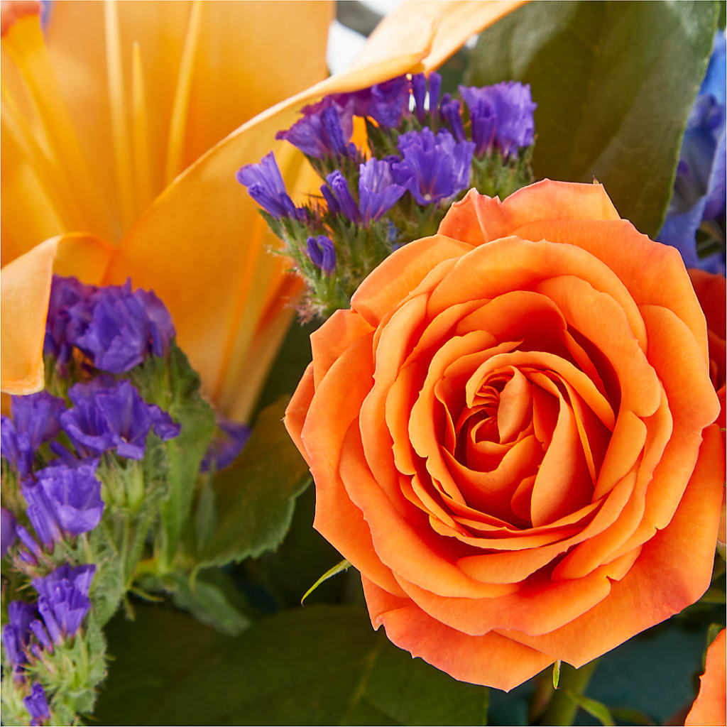 Radiant Citrus Box Bouquet – R & J BLOOMS, Rowlett TX