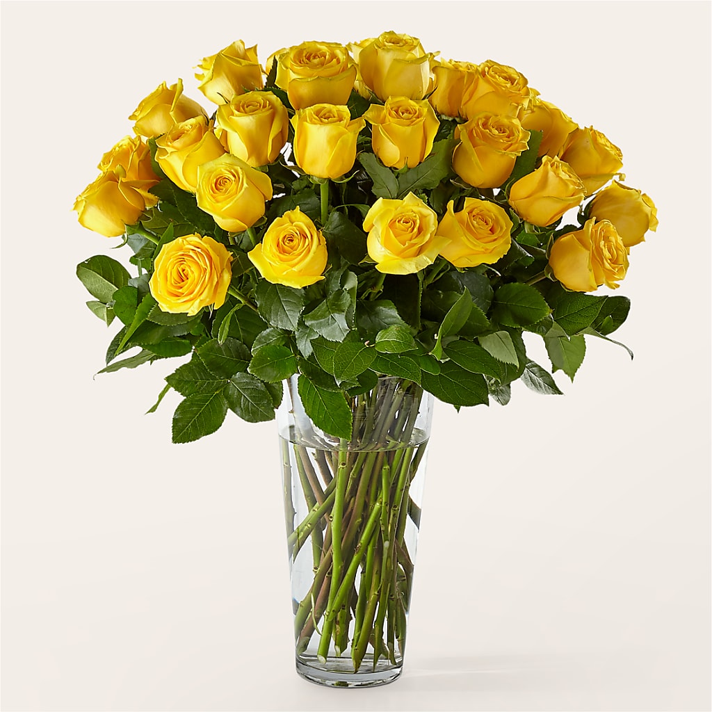 Long Stem Yellow Rose Bouquet – R & J BLOOMS, Rowlett TX