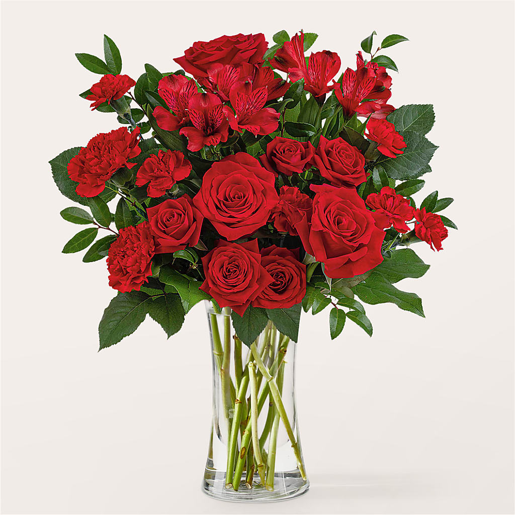 Brilliant Ruby Bouquet – R & J BLOOMS, Rowlett TX