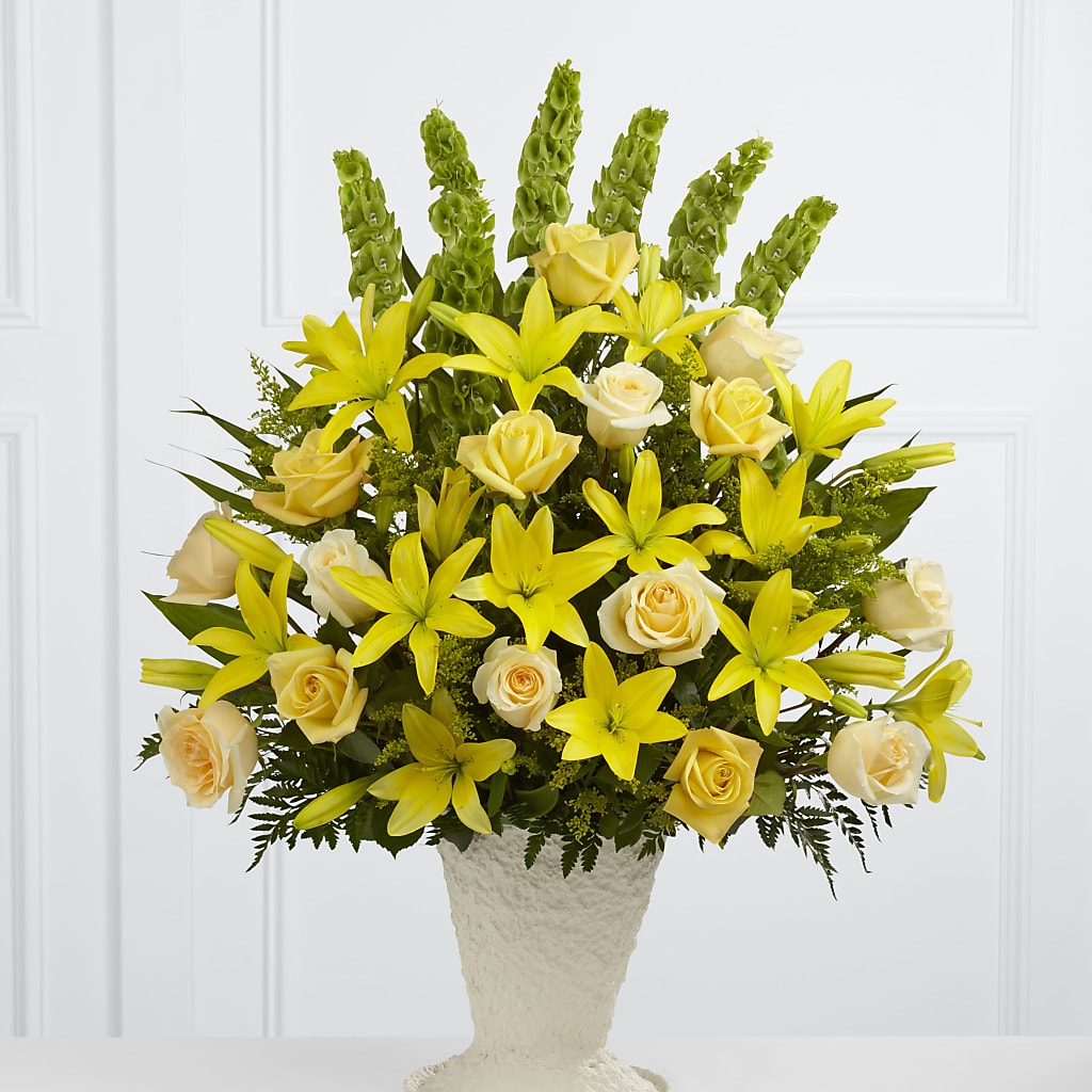 Golden Memories Arrangement – R & J BLOOMS, Rowlett TX