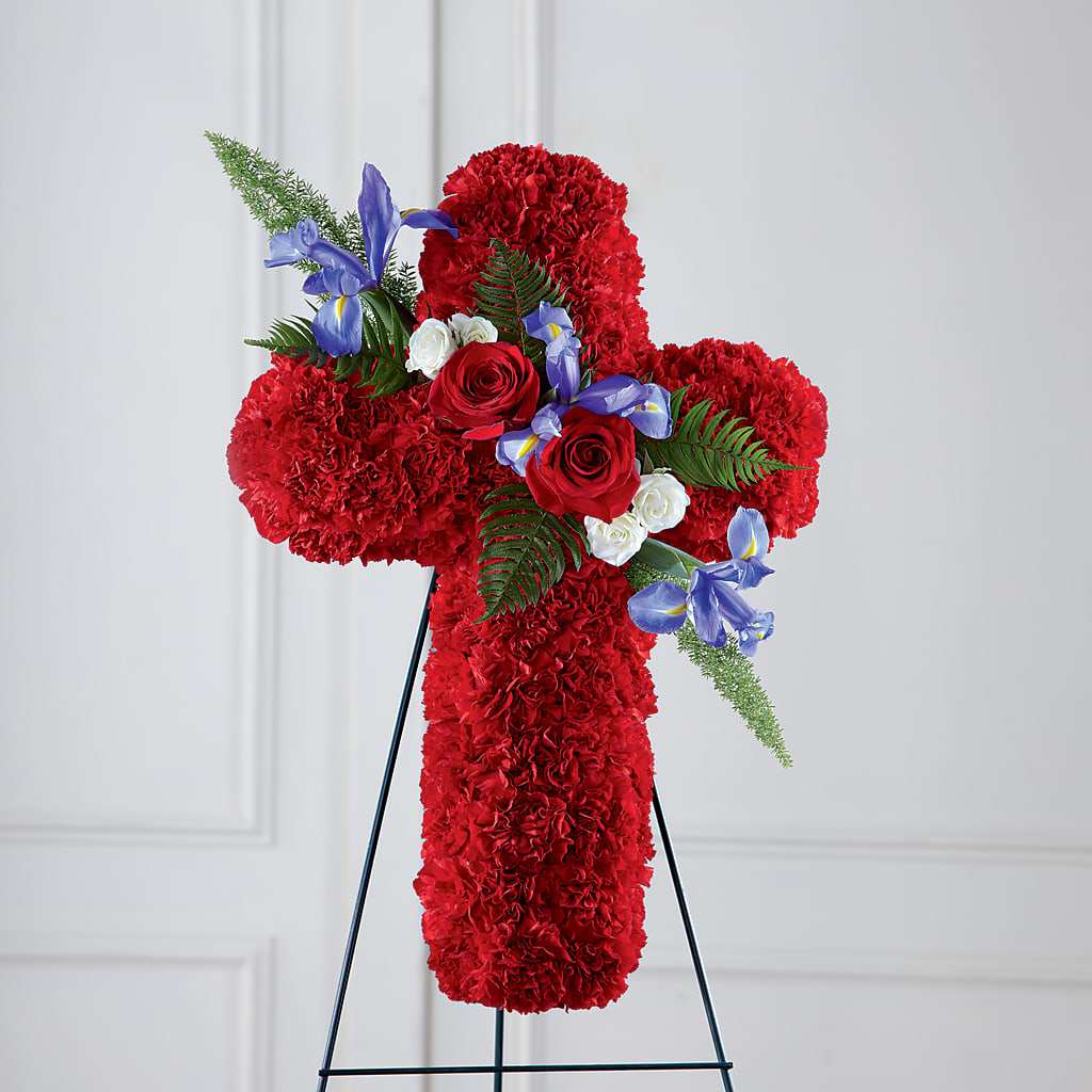 Faithful Hero Floral Cross – R & J BLOOMS, Rowlett TX