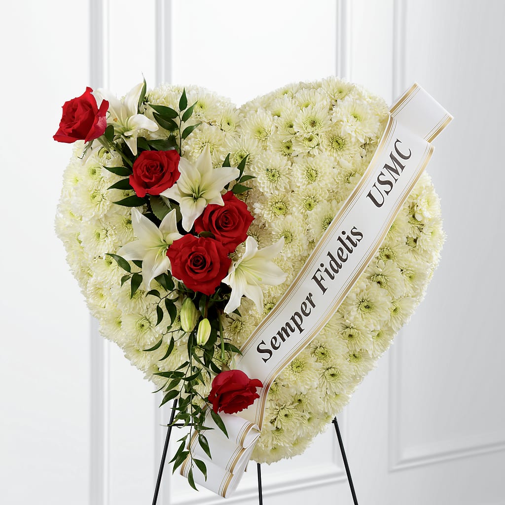 Heartfelt Hero Standing Heart – R & J BLOOMS, Rowlett TX