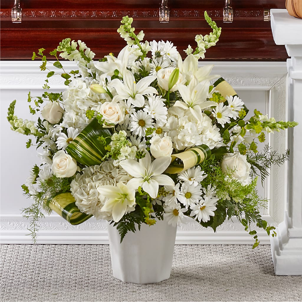 Thoughts of Tranquility Floor Basket – R & J BLOOMS, Rowlett TX