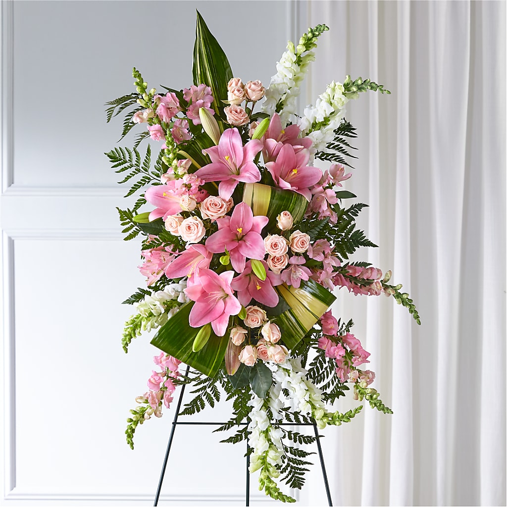 Elegant Embrace Standing Spray – R & J BLOOMS, Rowlett TX