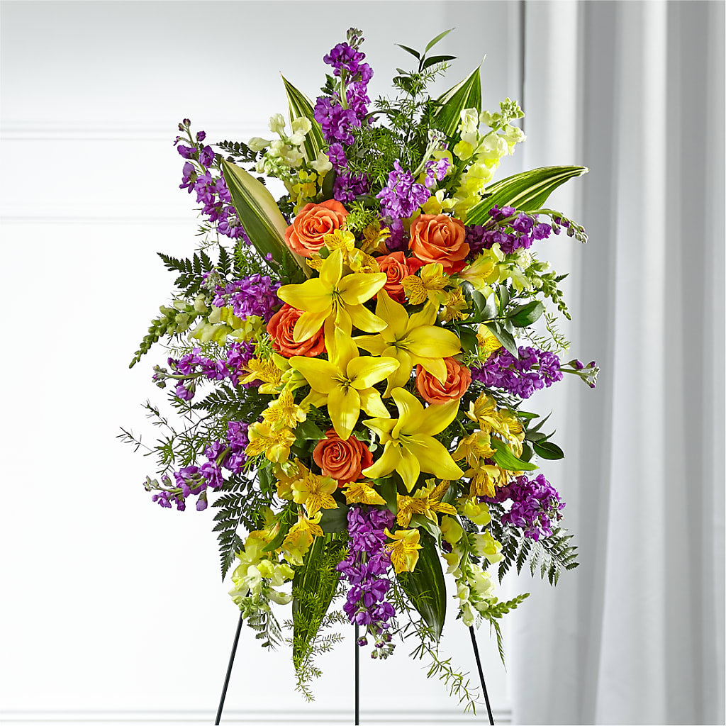 Thoughtful Prayers Standing Spray – R & J BLOOMS, Rowlett TX