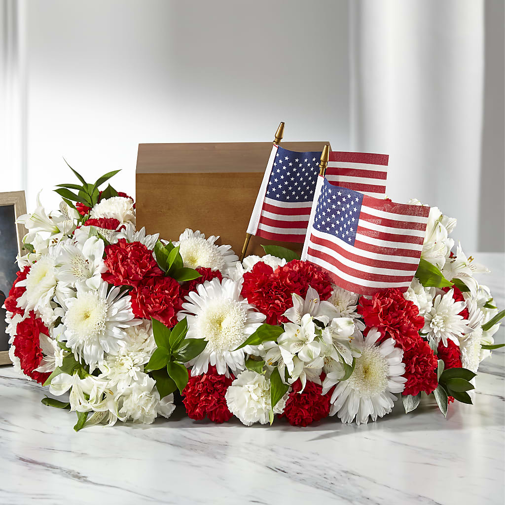 Spirit of Patriotism Cremation Adornment – R & J BLOOMS, Rowlett TX