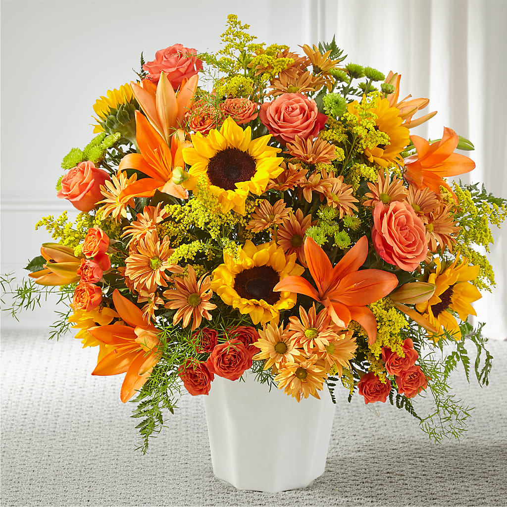 Harvest Thoughts Floor Basket – R & J BLOOMS, Rowlett TX