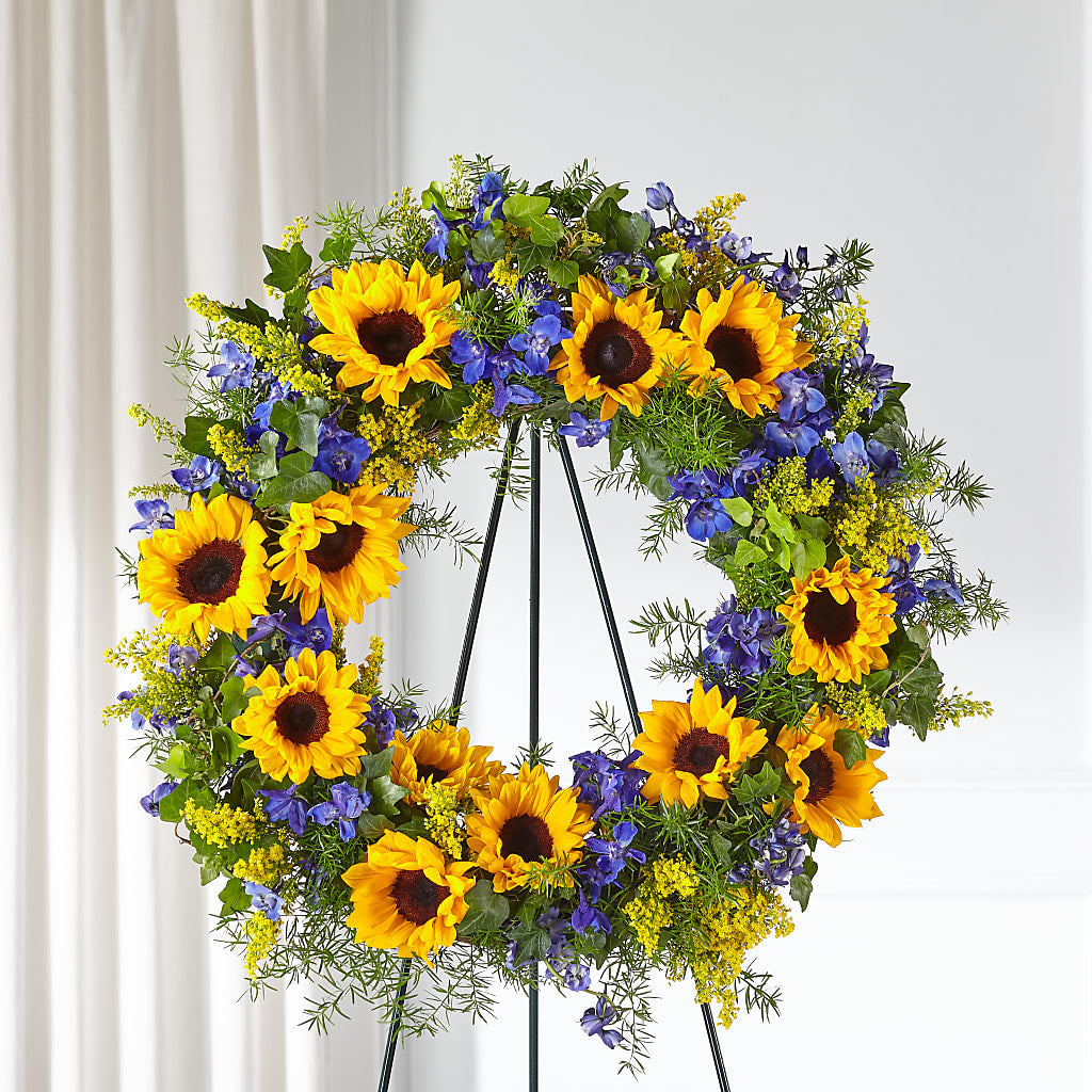 Bright Rays Wreath – R & J BLOOMS, Rowlett TX