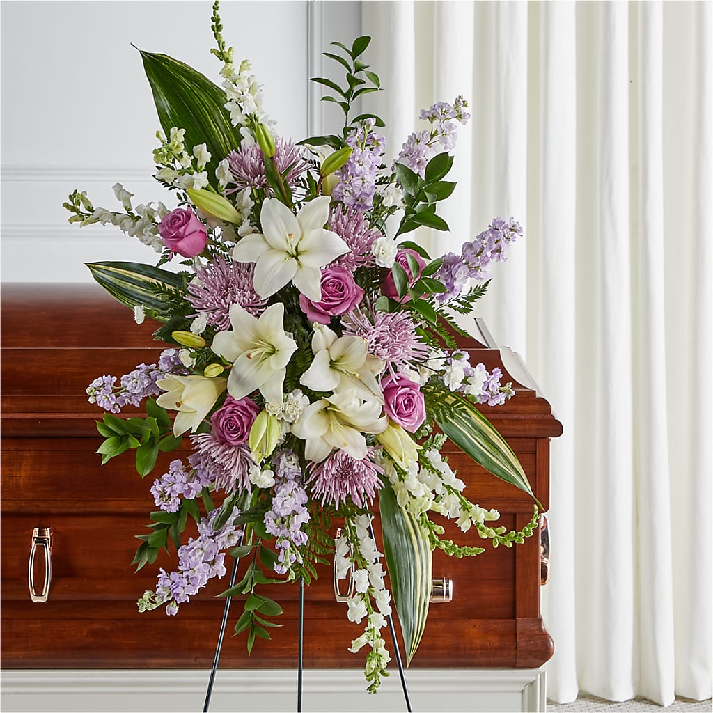 Grateful Hearts Standing Spray – R & J BLOOMS, Rowlett TX