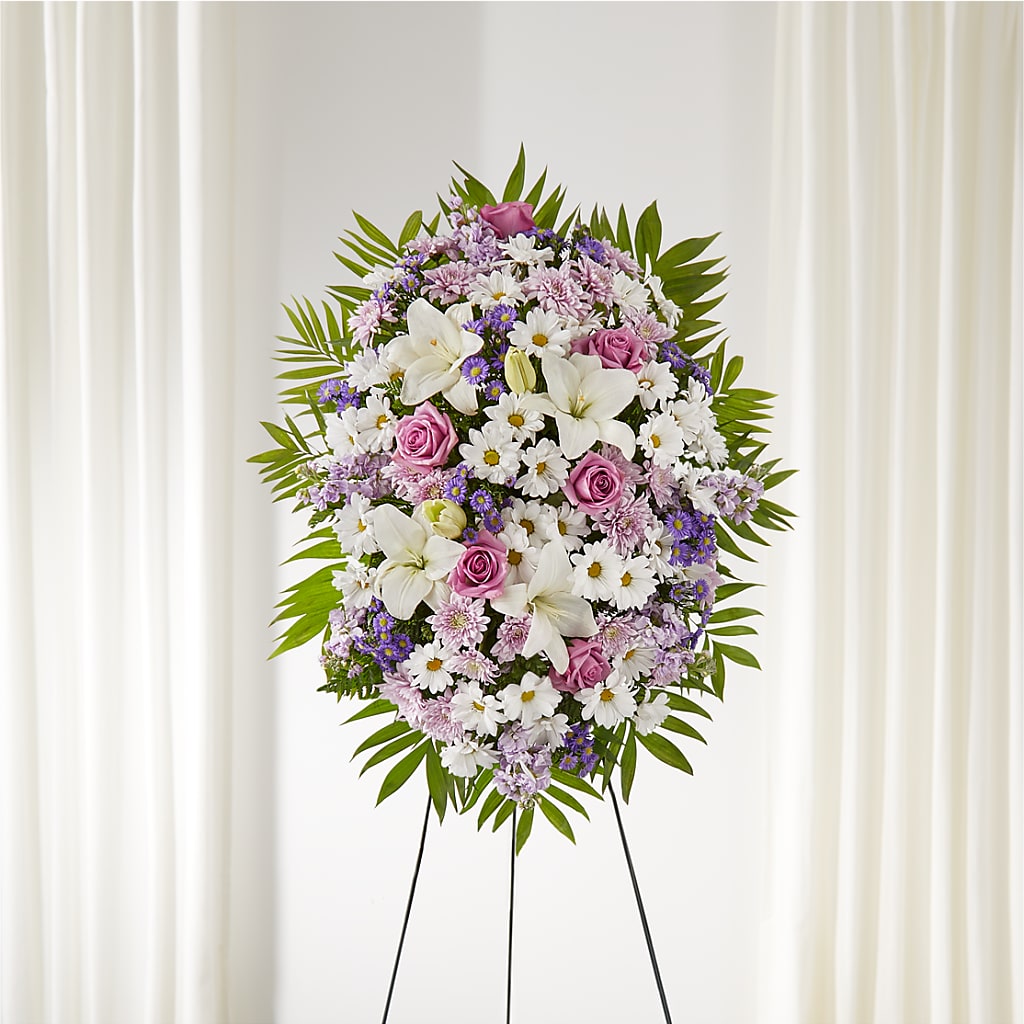 Surrounded by Love Standing Spray – R & J BLOOMS, Rowlett TX