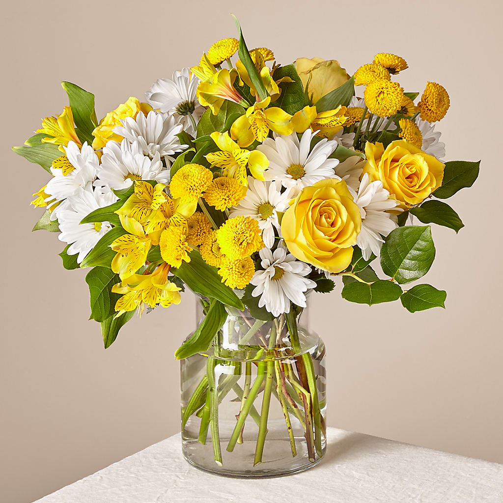 Sunny Sentiments Bouquet – R & J BLOOMS, Rowlett TX