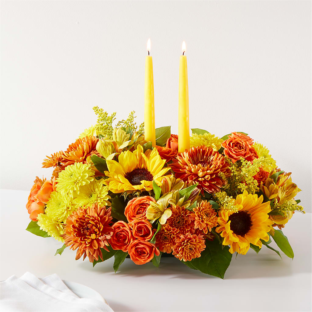 Autumn Harmony Centerpiece – R & J BLOOMS, Rowlett TX