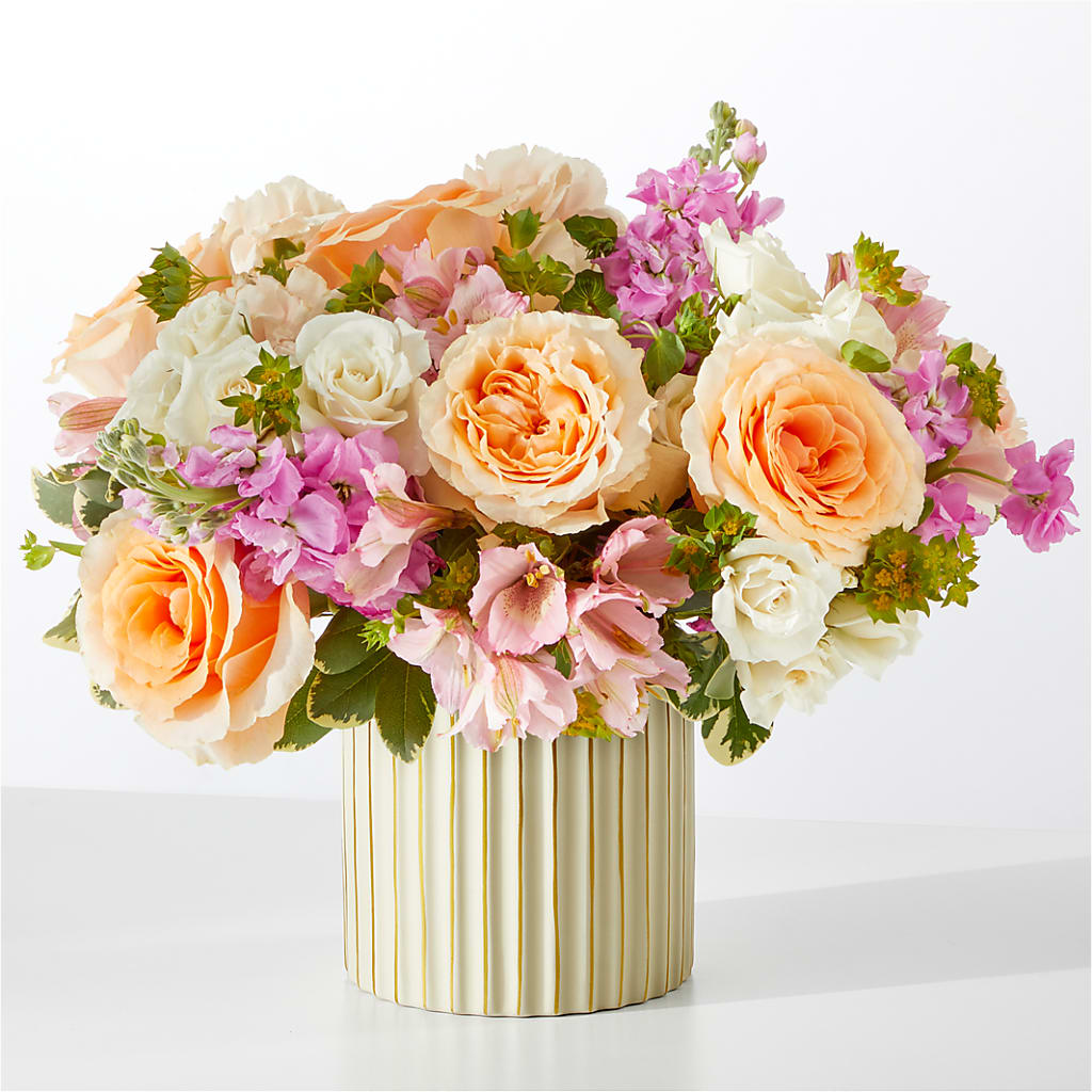Paradise Bouquet with Ivory Vase – R & J BLOOMS, Rowlett TX