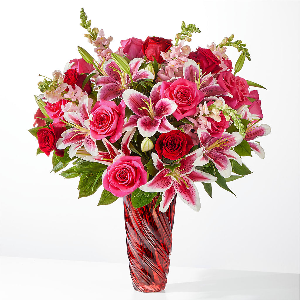 Always You Bouquet with Luxe Swirl Vase – R & J BLOOMS, Rowlett TX