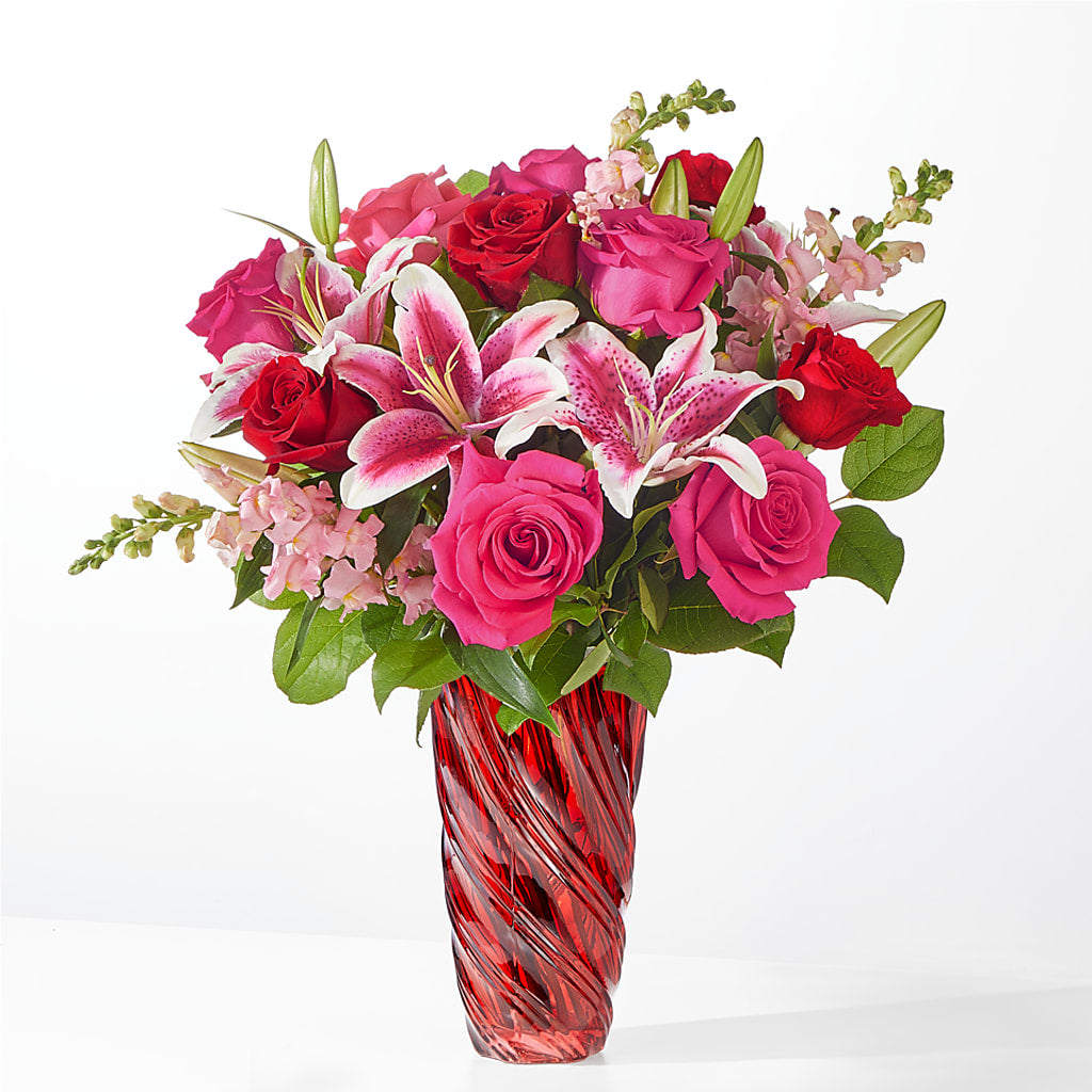 Always You Bouquet with Luxe Swirl Vase – R & J BLOOMS, Rowlett TX