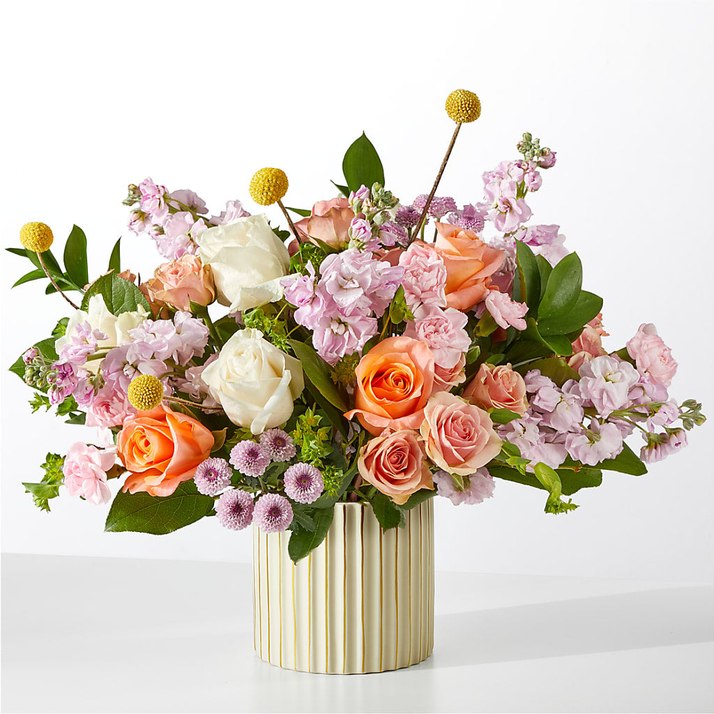 French Market Bouquet with Ivory Vase – R & J BLOOMS, Rowlett TX