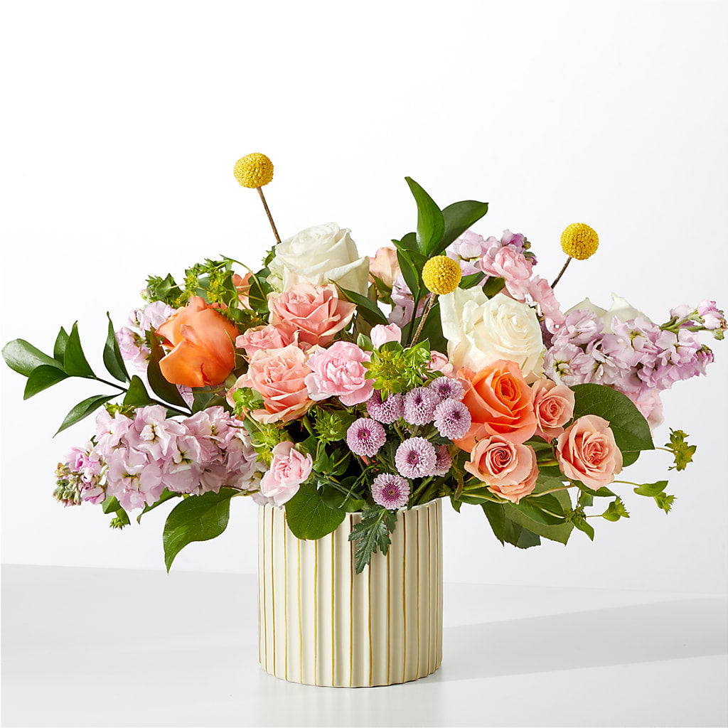 French Market Bouquet with Ivory Vase – R & J BLOOMS, Rowlett TX