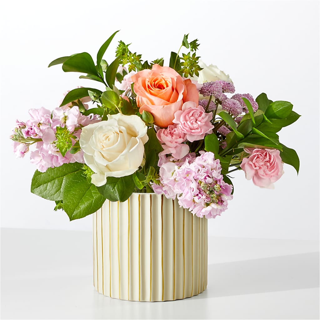 French Market Bouquet with Ivory Vase – R & J BLOOMS, Rowlett TX
