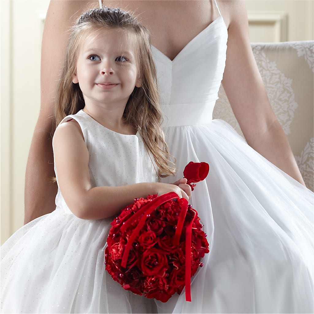 Pure at Heart Flower Girl Arrangement – R & J BLOOMS, Rowlett TX