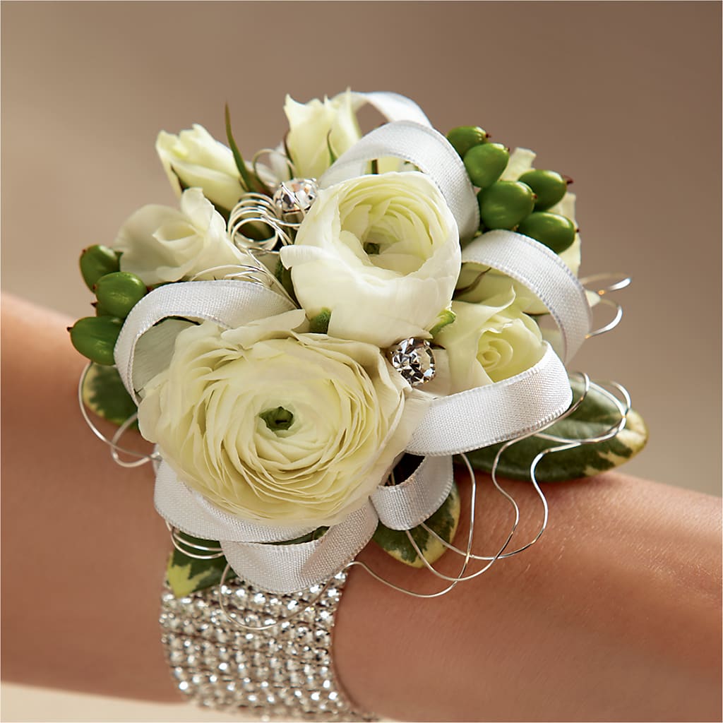 White Wedding Corsage – R & J BLOOMS, Rowlett TX