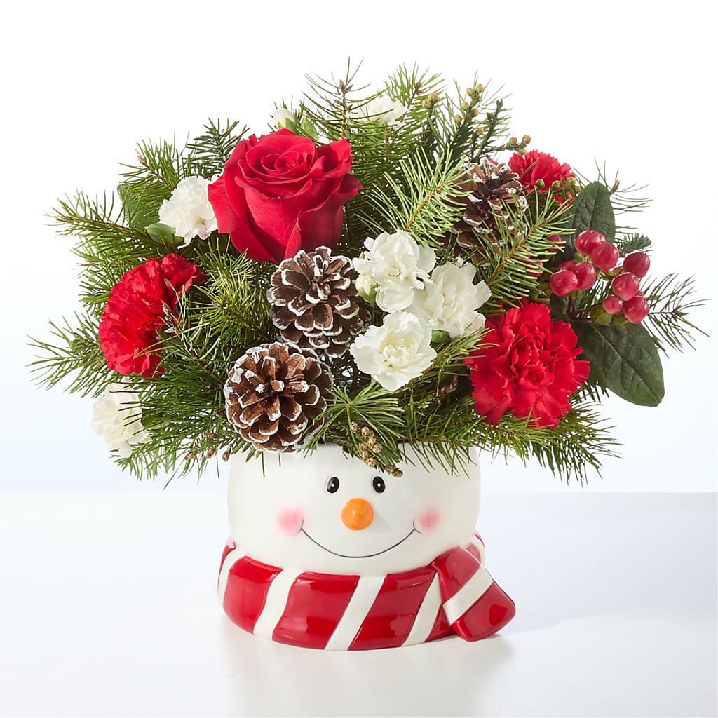 Jolly Snowman Bouquet – R & J BLOOMS, Rowlett TX