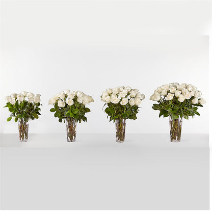 Long Stem White Rose Bouquet – R & J BLOOMS, Rowlett TX