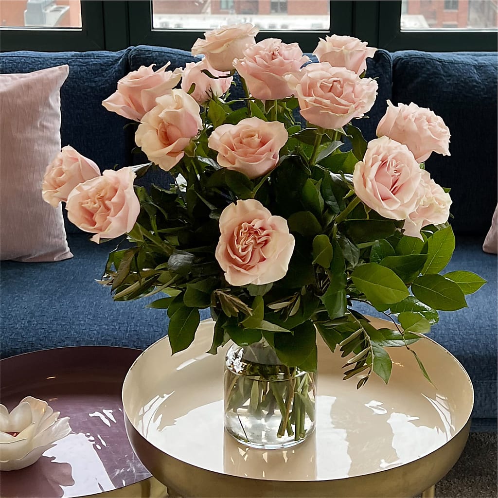 Long Stem Pink Rose Bouquet – R & J BLOOMS, Rowlett TX