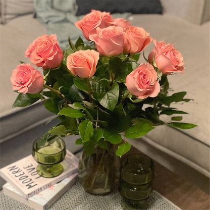 Long Stem Pink Rose Bouquet – R & J BLOOMS, Rowlett TX