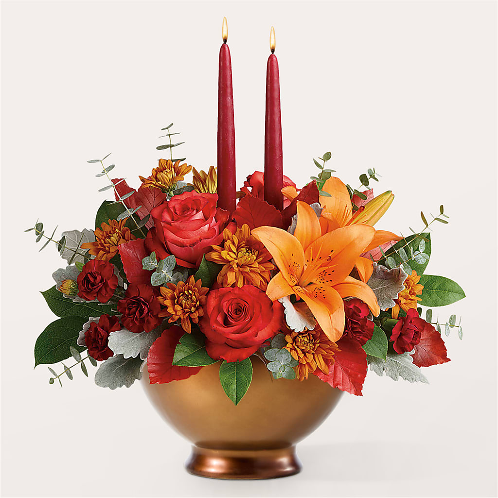 Fruits of Fall Centerpiece – R & J BLOOMS, Rowlett TX