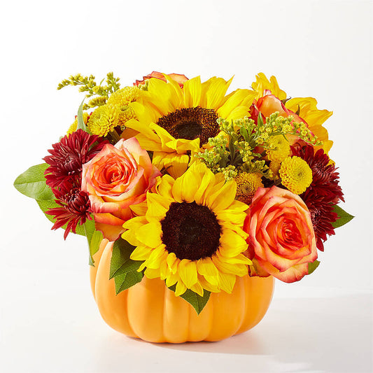 Golden Gourd Pumpkin Bouquet – R & J BLOOMS, Rowlett TX