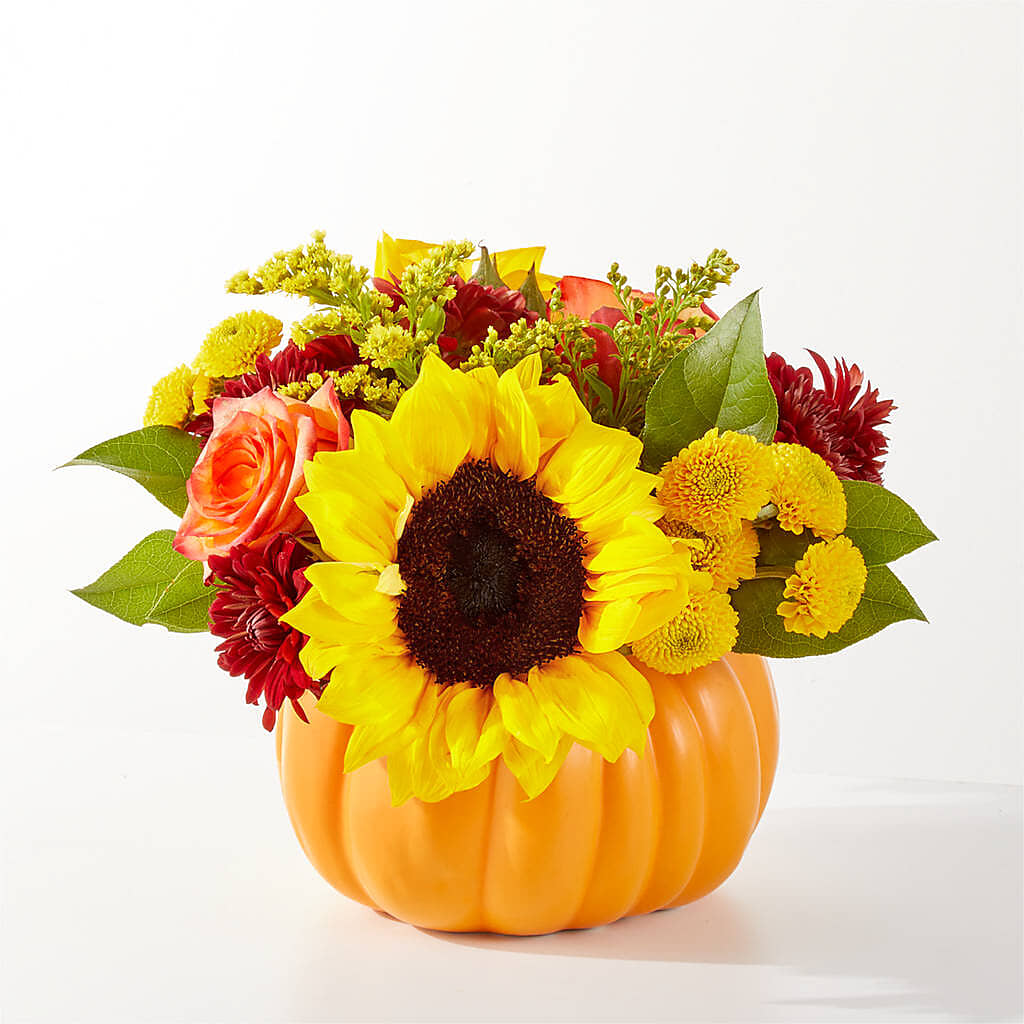 Golden Gourd Pumpkin Bouquet – R & J BLOOMS, Rowlett TX