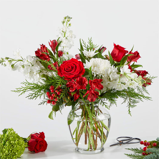 Merry Moment Bouquet – A Florist Original – R & J BLOOMS, Rowlett TX
