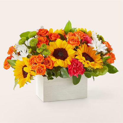 Sun-drenched Blooms Box Bouquet – R & J BLOOMS, Rowlett TX