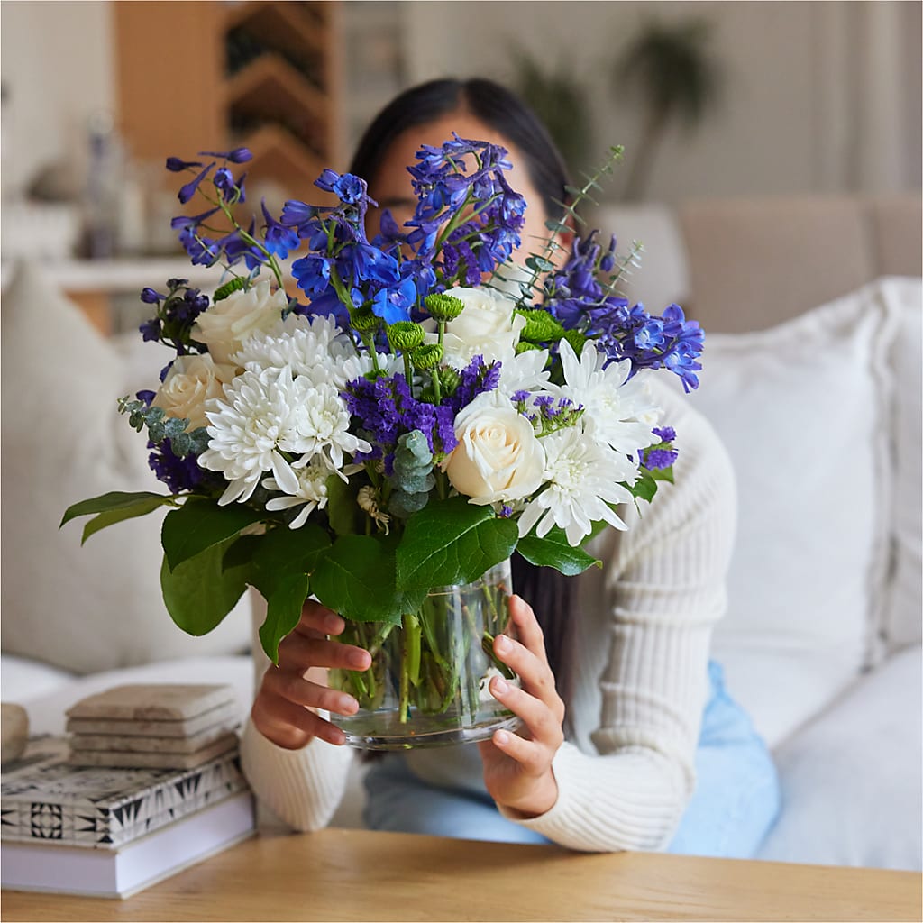 Cerulean Waves Bouquet – R & J BLOOMS, Rowlett TX