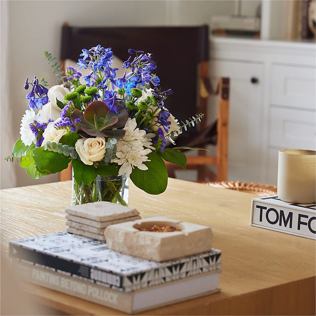 Cerulean Waves Bouquet – R & J BLOOMS, Rowlett TX