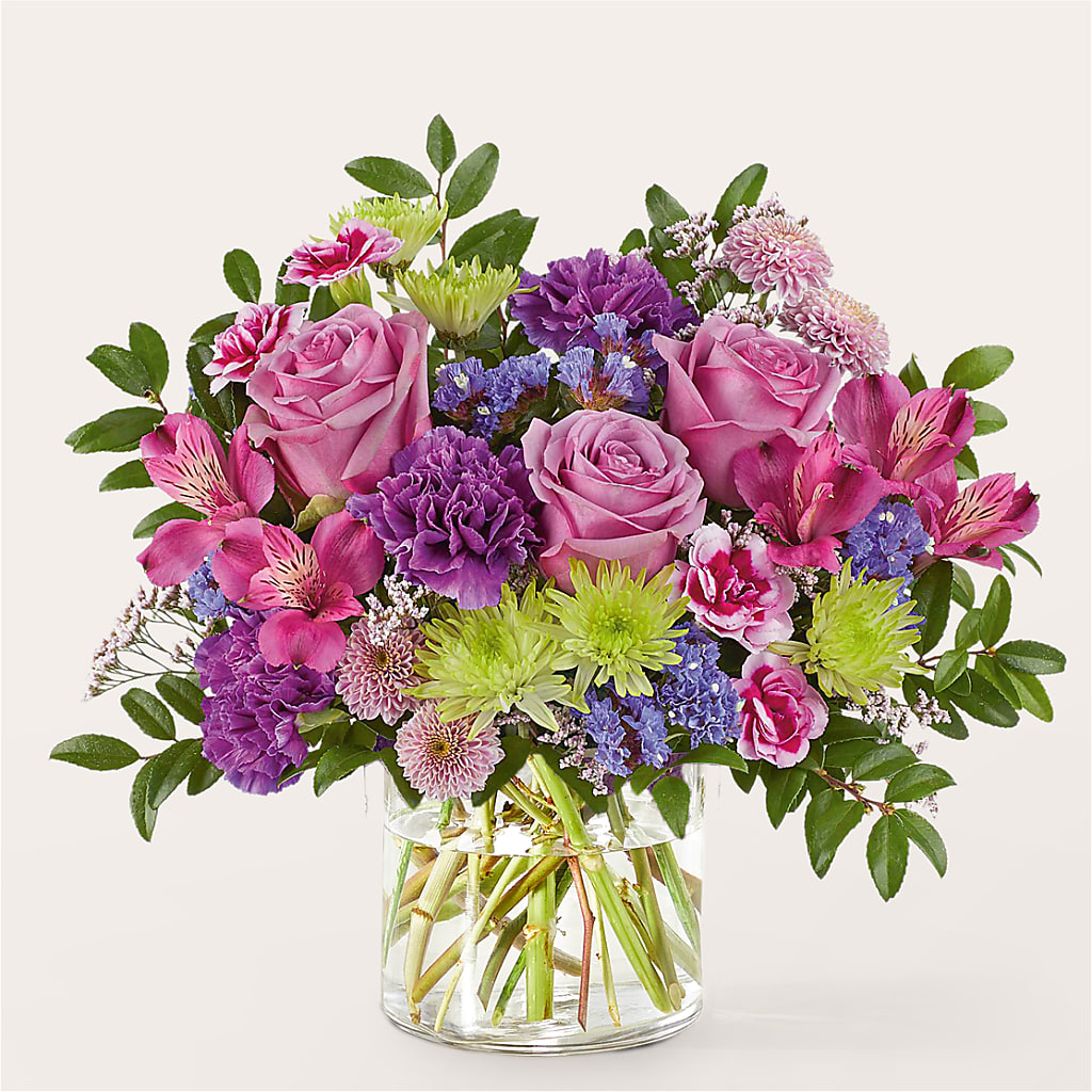 Glass Half Full Bouquet – R & J BLOOMS, Rowlett TX