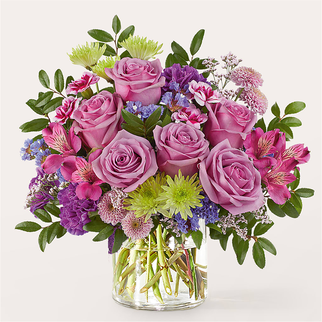 Glass Half Full Bouquet – R & J BLOOMS, Rowlett TX