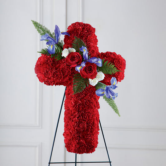 Faithful Hero Floral Cross – R & J BLOOMS, Rowlett TX