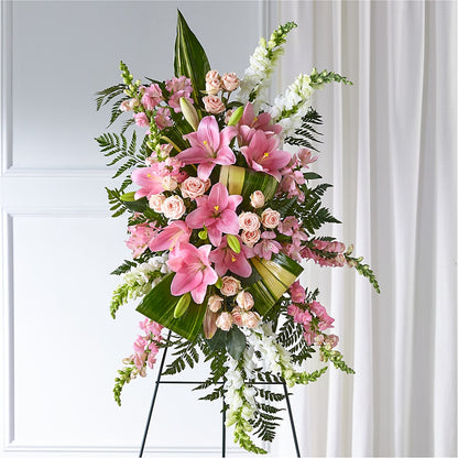 Elegant Embrace Standing Spray – R & J BLOOMS, Rowlett TX
