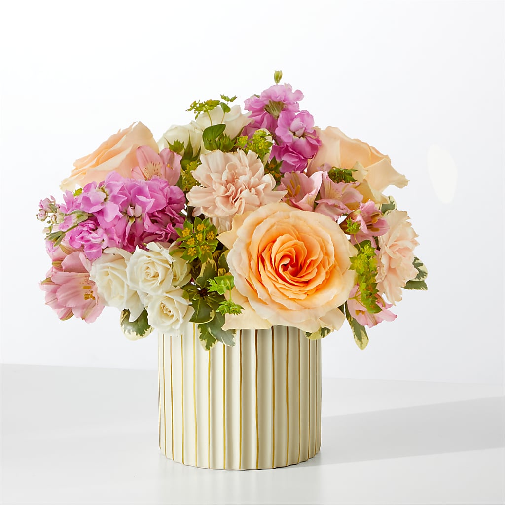 Paradise Bouquet with Ivory Vase – R & J BLOOMS, Rowlett TX