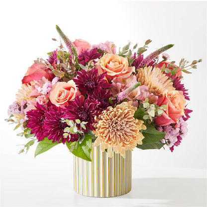 Berry Cobbler Bouquet with Ivory Vase – R & J BLOOMS, Rowlett TX