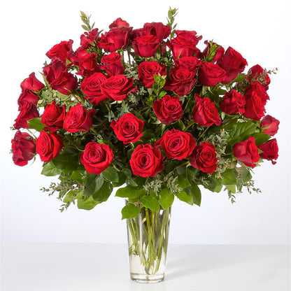 Forever Yours Fifty Stem Red Rose Bouquet – R & J BLOOMS, Rowlett TX