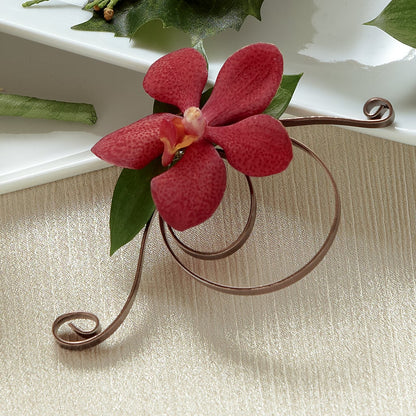 Red Mokara Boutonniere – R & J BLOOMS, Rowlett TX