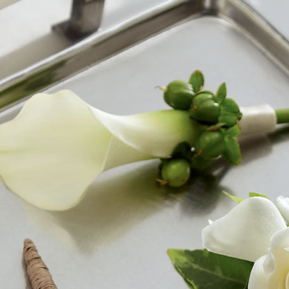 White Calla Boutonniere – R & J BLOOMS, Rowlett TX